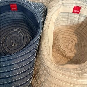 Esprit Navy and White Patterned Hat